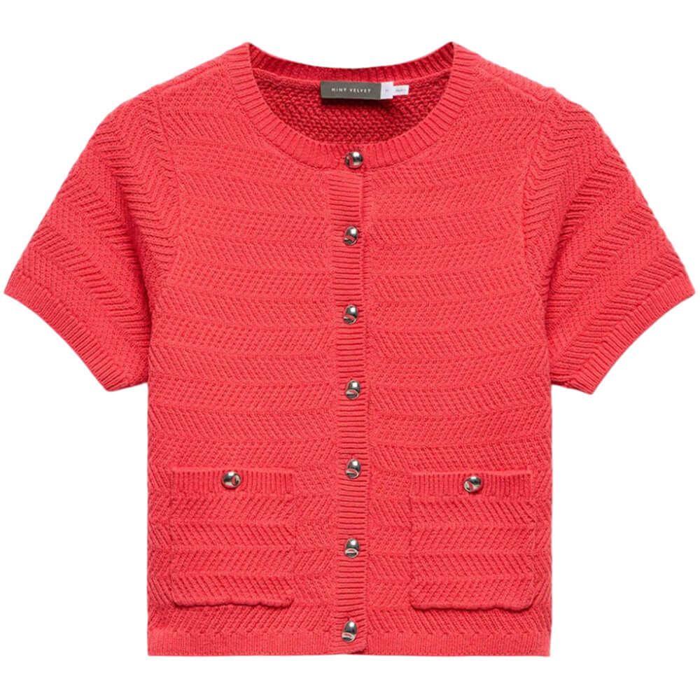 Mint Velvet Red Cotton Textured Top